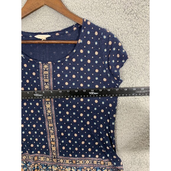 LUCKY BRAND S/P Blue Floral Mandal Geometric Artistic Design Sleeveless Shirt - Picture 7 of 9